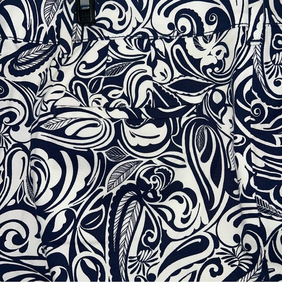 Talbots Perfect Crop Slim-Leg Pants - Paisley - Navy White - Size 10 - Boho Chic - Picture 7 of 9